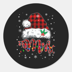 Weihnachten Mr. und Mrs. Claus Matching Pajamas Ka Runder Aufkleber
