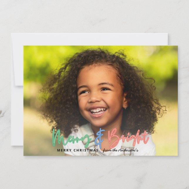 Weihnachten Multi-Foto hell modern bunt Nebel Ankündigung (Vorderseite)