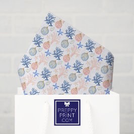 Weihnachten-Muscheln an der Küste Seidenpapier