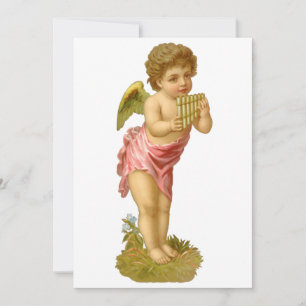Weihnachten, Musiker Engel mit Pan Pipes Feiertagskarte