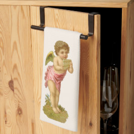 Weihnachten, Musiker Engel mit Pan Pipes Geschirrtuch