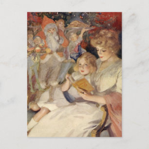 Weihnachten, Muttersprache Reading Bedtime Story Feiertagspostkarte