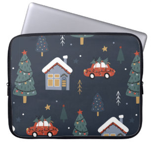 Weihnachten nahtlos mit Weihnachtsbaum, Auto Laptopschutzhülle