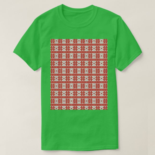Weihnachten Nahtlose Knittermuster Grafik TShir T-Shirt (Design vorne)