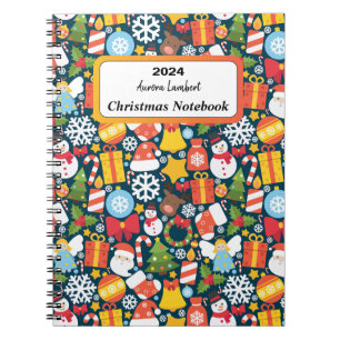 Weihnachten Nahtlose Muster Spiral Foto Notebook Notizblock