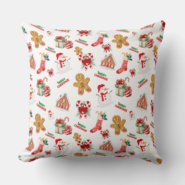 Weihnachten Nahtloses Muster Kissen (Vorderseite)