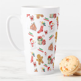 Weihnachten Nahtloses Muster Milchtasse