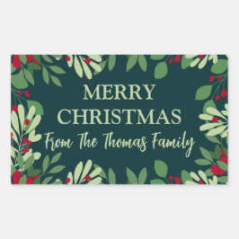 Weihnachten - Name der botanischen Berries Rechteckiger Aufkleber