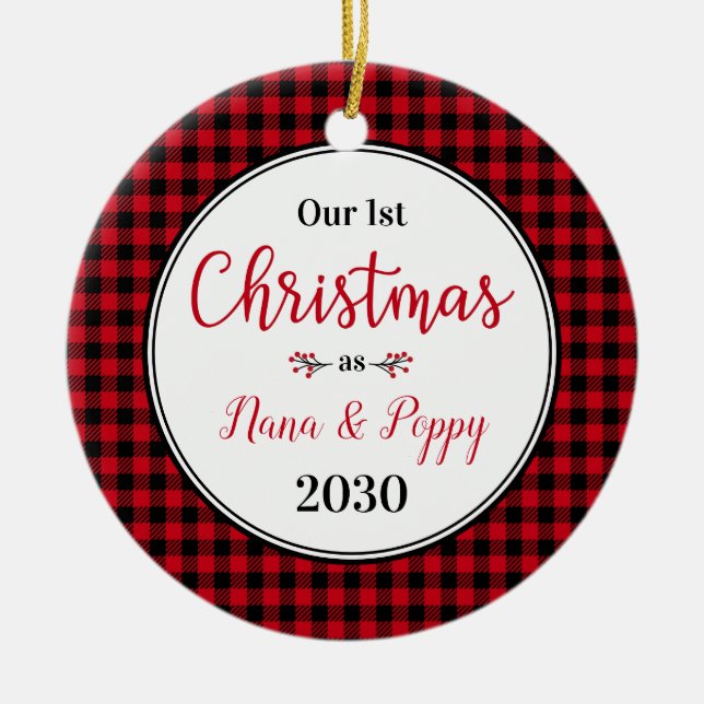 Weihnachten Nana Poppy Foto Keramik Ornament (Vorne)