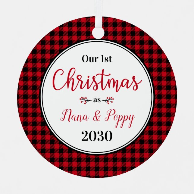 Weihnachten Nana Poppy Foto Ornament Aus Metall (Vorderseite)