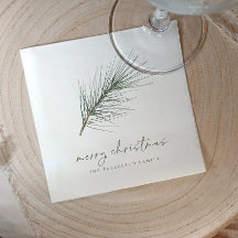 Weihnachten Napkins Holiday Simple Evergreen Branc