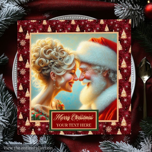 Weihnachten Napkins Red Gold Green Design Serviette (Festive Christmas Napkins Red Gold Green Design)