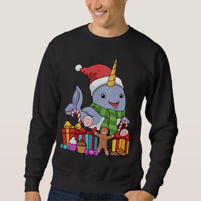 Weihnachten Narwhal Kids Weihnachtsgeschenk Narwha Sweatshirt (Vorderseite)