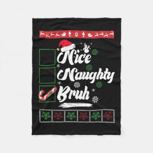 Weihnachten Naughty Bruh Candy Cane Xmas Women Fleecedecke
