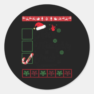Weihnachten Naughty Bruh Candy Cane Xmas Women Runder Aufkleber