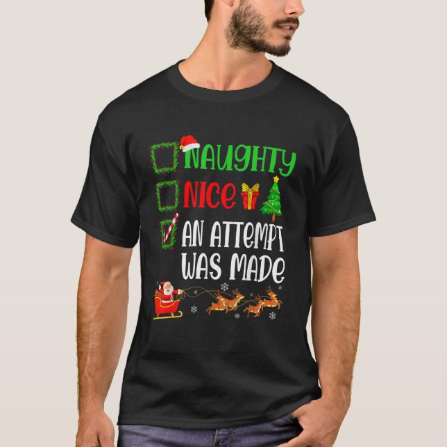 Weihnachten Naughty ein Versuch gemacht wurde lust T-Shirt (Vorderseite)