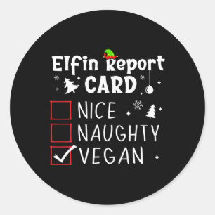 Weihnachten Naughty Funny Xmas Liste Vegan Runder Aufkleber