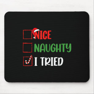 Weihnachten Naughty I Funny Triday Xmas Mousepad