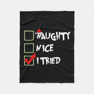 Weihnachten Naughty Nice Funny I getestet Familie Fleecedecke