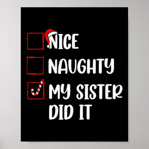 Weihnachten Naughty Schwester tat es Weihnachten F Poster