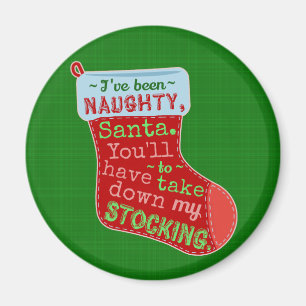 Weihnachten Naughty Weihnachtsmann Strumpf Jojo Magnet