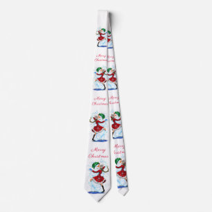 Weihnachten Neck Tie Snowman und Girl Dance Fun Krawatte
