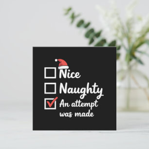 Weihnachten Nett Böser Versuch Wurde Gemacht Xmas Einladung