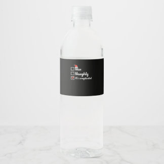 Weihnachten Nett Unartig Es ist kompliziert Wasserflaschenetikett