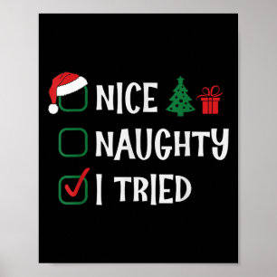 Weihnachten Nett Unartig Ich Habe Liste Lustige Fa Poster