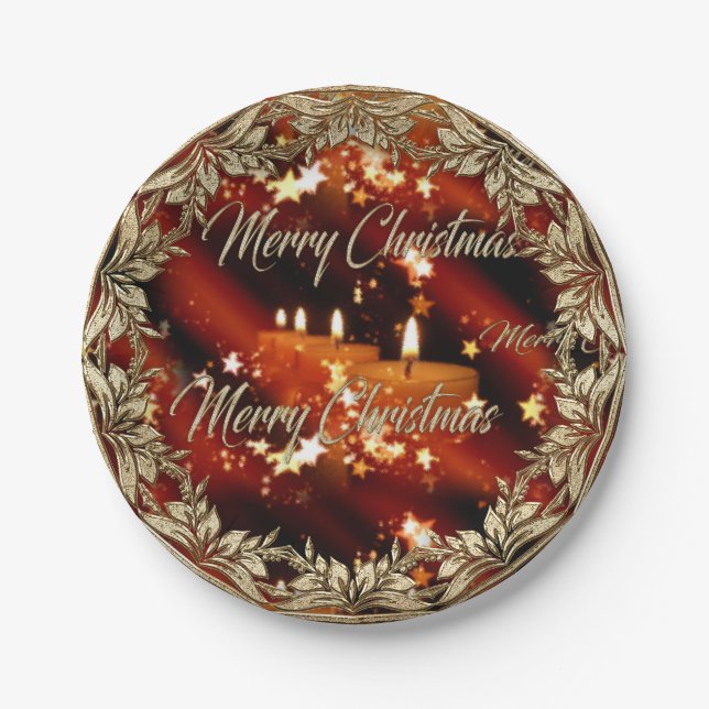 Weihnachten/neue Jahre Party-Teller- Pappteller (Vorderseite)