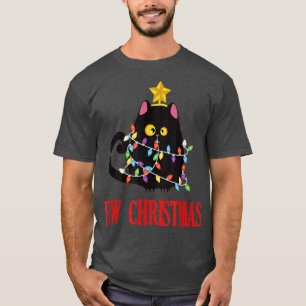 Weihnachten neue Katze schwarzes Licht lustige Paj T-Shirt