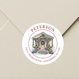 Weihnachten Neue Zuhause-Rücksendeadressen-Aufkleb Runder Aufkleber