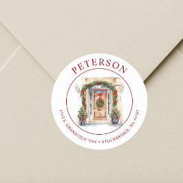 Weihnachten Neue Zuhause-Rücksendeadressen-Aufkleb Runder Aufkleber