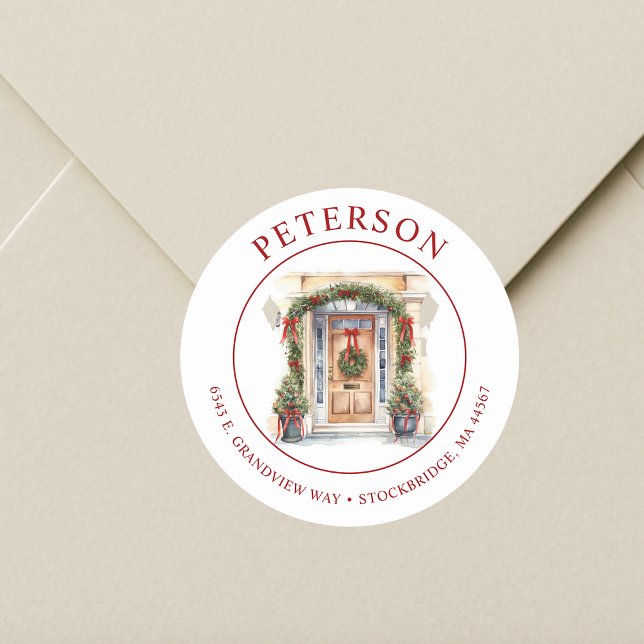 Weihnachten Neue Zuhause-Rücksendeadressen-Aufkleb Runder Aufkleber (Von Creator hochgeladen)