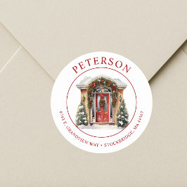 Weihnachten Neue Zuhause-Rücksendeadressen-Aufkleb Runder Aufkleber