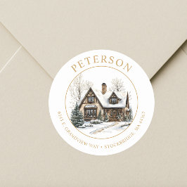 Weihnachten Neue Zuhause-Rücksendeadressen-Aufkleb Runder Aufkleber