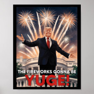 Weihnachten Neues Jahr 2025 Urlaub Trump Feuerwerk Poster