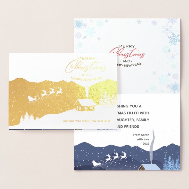 Weihnachten | Neues Jahr glücklich | Santa anpassb Folienkarte (Anzeige)