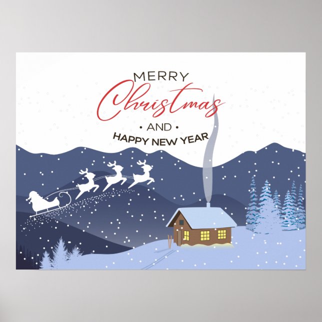 Weihnachten | Neues Jahr glücklich | Santa Poster (Vorne)