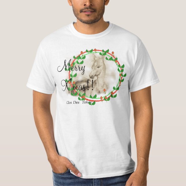 Weihnachten, neues Jahr mit Pferd!! T-Shirt (Vorderseite)