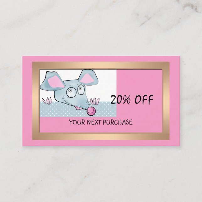 Weihnachten, neues Jahr, Ratte Visitenkarte (Vorderseite)