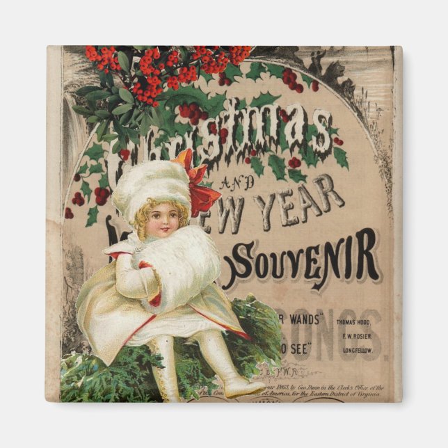 Weihnachten Neues Jahr Souvenir Ephemera Poster Magnet (Vorne)