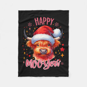 Weihnachten - Neujahr 2025 Hochland-Kuh-Design Fleecedecke