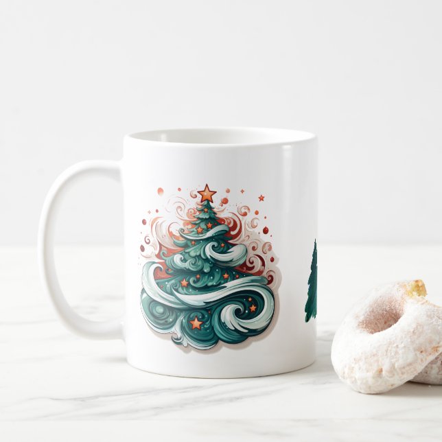 Weihnachten, Neujahr, Klassischer Becher, 330 ml Kaffeetasse (Mit Donut)