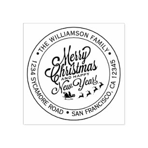 Weihnachten Neujahr Rücksendeadresse Gummistempel