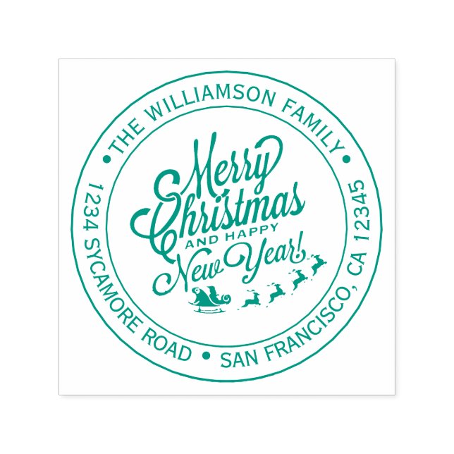 Weihnachten Neujahr Rücksendeadresse Permastempel (Design)