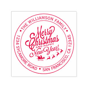 Weihnachten Neujahr Rücksendeadresse Permastempel