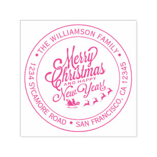 Weihnachten Neujahr Rücksendeadresse Permastempel