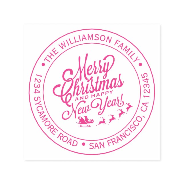 Weihnachten Neujahr Rücksendeadresse Permastempel (Design)