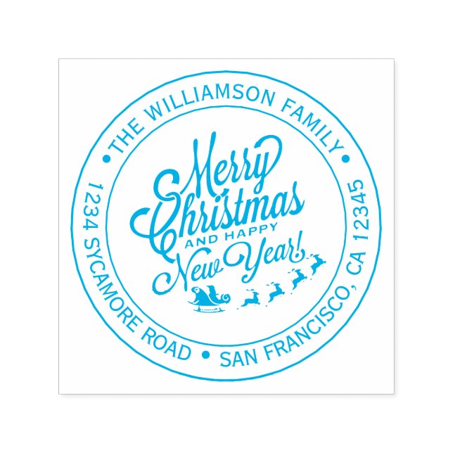 Weihnachten Neujahr Rücksendeadresse Permastempel (Design)